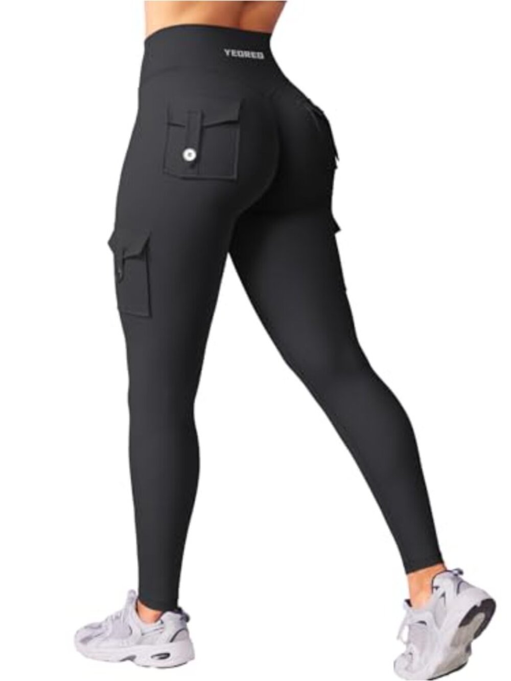 Women's Cargo Leggings with Pockets, Butt Lifting Yoga Pants, Squat Proof